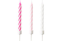 10 Spiral Candles Hot Pink Height 6.3 cm