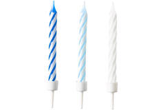 10 Spiral Candles Sky Blue Height 6.3 cm