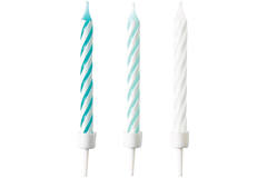 10 Spiral Candles Aqua Glamor Height 6.3 cm