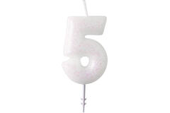 Numeral Candle 5 Glitter Height 6.5 cm