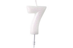 Numeral Candle 7 Glitter Height 6.5 cm