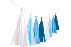 Garland Tassel Sky Blue Paper 304 cm