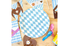 8 Plates Bayern Lightblue Round Paper 23cm