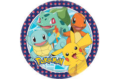 8 Plates Pokemon Round Paper 23 cm