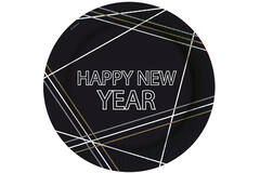 8 Plates Elegant Wishes Paper Round 22.8 cm