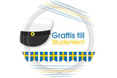 8 Plates Grattis till Studenten Round Paper 23 cm