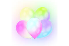 12 Latex Balloons LED White with Multi Coloured LED Lights 27.5 cm / 11"