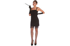 Adult Costume Black Flapper Dress Size M