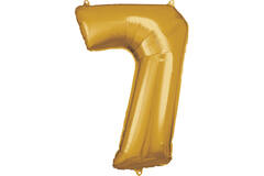 Large Number 7 Gold Foil Balloon N34 Packaged 84 cm x 57 cm