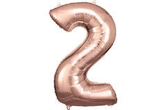 Large Number 2 Rose Gold Foil Balloon N34 Packaged 92 cm x 57 cm
