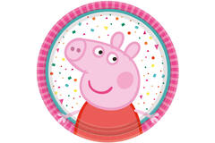 8 Plates Peppa Pig Round Papier 18 cm