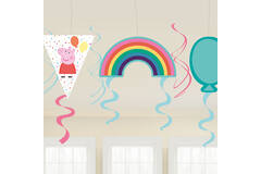 7 Swirl Decorations Peppa Pig Foil / Paper 61 cm