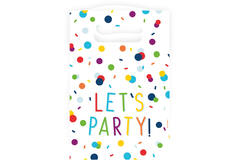 Gift Bags - Confetti "LET'S PARTY" - 15 x 23 cm - 8 pieces