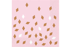 16 Napkins Rose Gold Birthday 33 x 33 cm