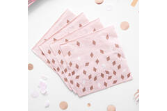 16 Napkins Rose Gold Birthday 33 x 33 cm