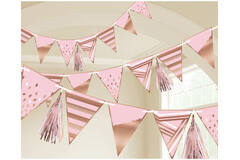 Pennant Banner Rose Gold      Birthday Paper 255 cm