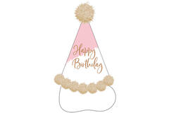 Party Hat Rose Gold Birthday  Height 20 cm
