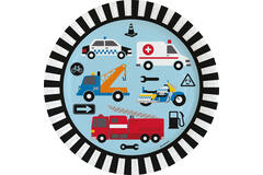 8 Plates On The Road Round Paper 23 cm