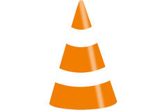 8 Party Cone Hats On the Road Paper Height 16 cm