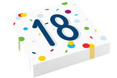 20 Napkins Confetti Birthday 18 33 x 33 cm