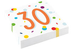 20 Napkins Confetti Birthday 30 33 x 33 cm