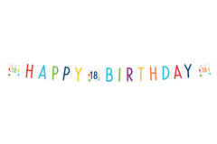 Letter Banner Confetti Birthday 18 Paper 180 x 13,8 cm