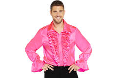 Adult Costume Satin Shirt Pink Size XL