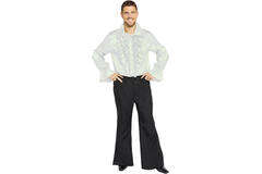 Adult Costume Satin Shirt White Size std