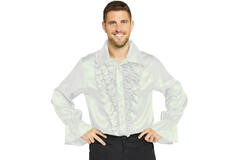 Adult Costume Satin Shirt White Size Large