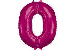 Large Number 0 Pink Foil Balloon N34 Packaged 86 cm x 70 cm