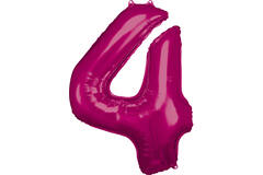 Large Number 4 Pink Foil Balloon N34 Packaged 93 cm x 65 cm