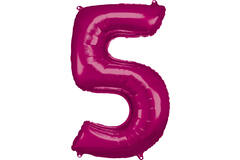 Large Number 5 Pink Foil Balloon N34 Packaged 92 cm x 57 cm