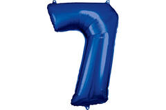 Large Number 7 Blue Foil Balloon N34 Packaged 84 cm x 57 cm