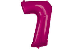 Large Number 7 Pink Foil Balloon N34 Packaged 84 cm x 57 cm