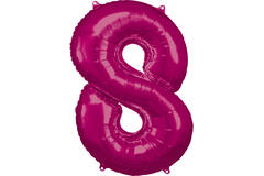 Large Number 8 Pink Foil Balloon N34 Packaged 86 cm x 57 cm