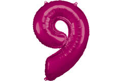 Large Number 9 Pink Foil Balloon N34 Packaged 89 cm x 60 cm