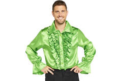 Adult Costume Satin Shirt Lime Size Small