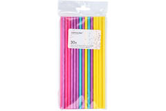 30 Straws Neon Paper assorted 19.7 cm