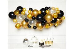 DIY Balloon Garland Black Gold 66 Balloons