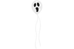 DIY Ghost Latex Balloons with Streamers 11"
