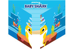 8 Invites and Envelopes Baby Shark Paper