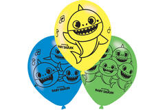 6 Latex Balloons Baby Shark 27,5 cm / 11"