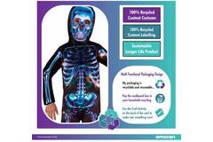 Child Costume  Neon Skeleton Boy Age 4-6 Years