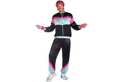 Adult Costume 80s Shell Suit Black Size Standard