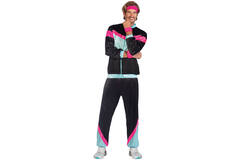 Adult Costume 80s Shell Suit Black Size Standard