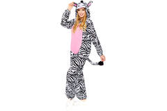 Adult Costume Zebra Onesie Size Plus
