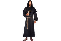 Adult Costume Monk Cloak Black Size Plus