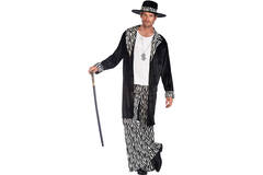Adult Costume Gangster Pimp Black Size Standard