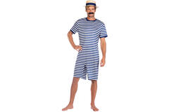 Adult Costume 1920s Swimming Suit Blue Size Large