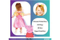 Child Costume Peppa Rainbow Dress Age 2-3 Years